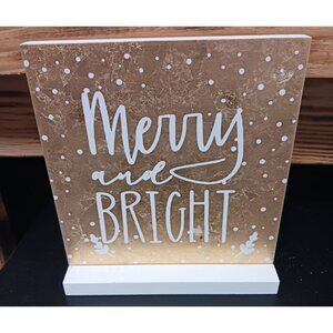 Wooden Decorative Holiday Decor "Merry and Bright"